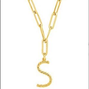 NEW Sterling Forever 14K Goldplated Initial S Pendant Necklace